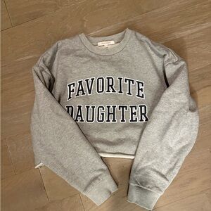 Favorite Daughter Cropped Collegiate Gray Sweatshirt